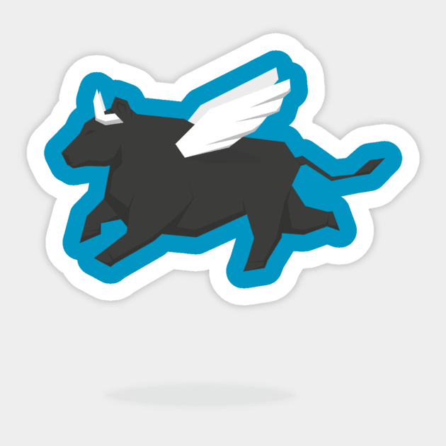 winged bull Sticker by jhurtado